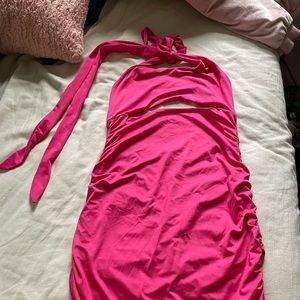 Hot pink tube dress